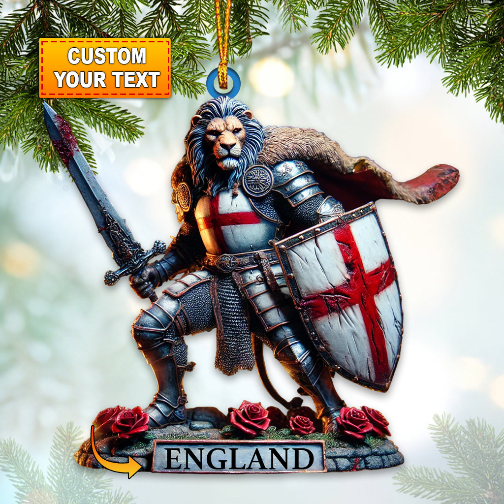 Blisscorners England Lion Warrior Ornament, Personalized Ornament2D Flat LM2211