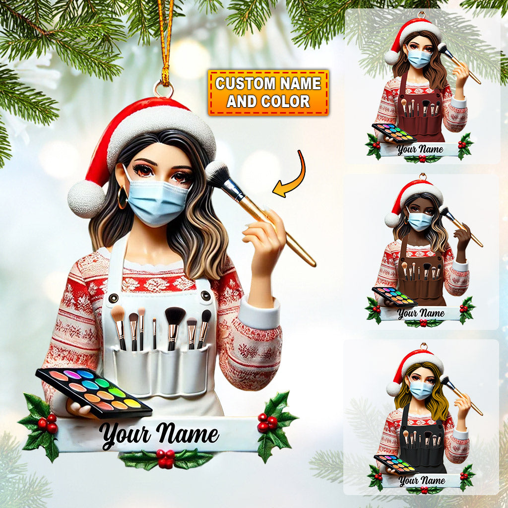 Blisscorners Makeup Artist Christmas Ornament, Personalized Ornament2D Flat LM2211
