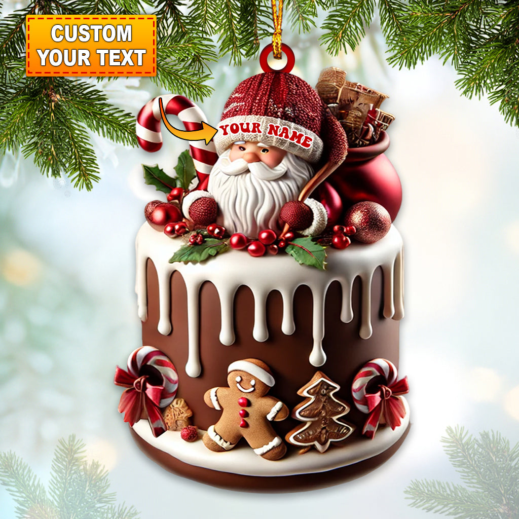 Blisscorners Custom Name Bakery Santa Ornament, Christmas Decoration for Bakery Shop2D Flat LM2211