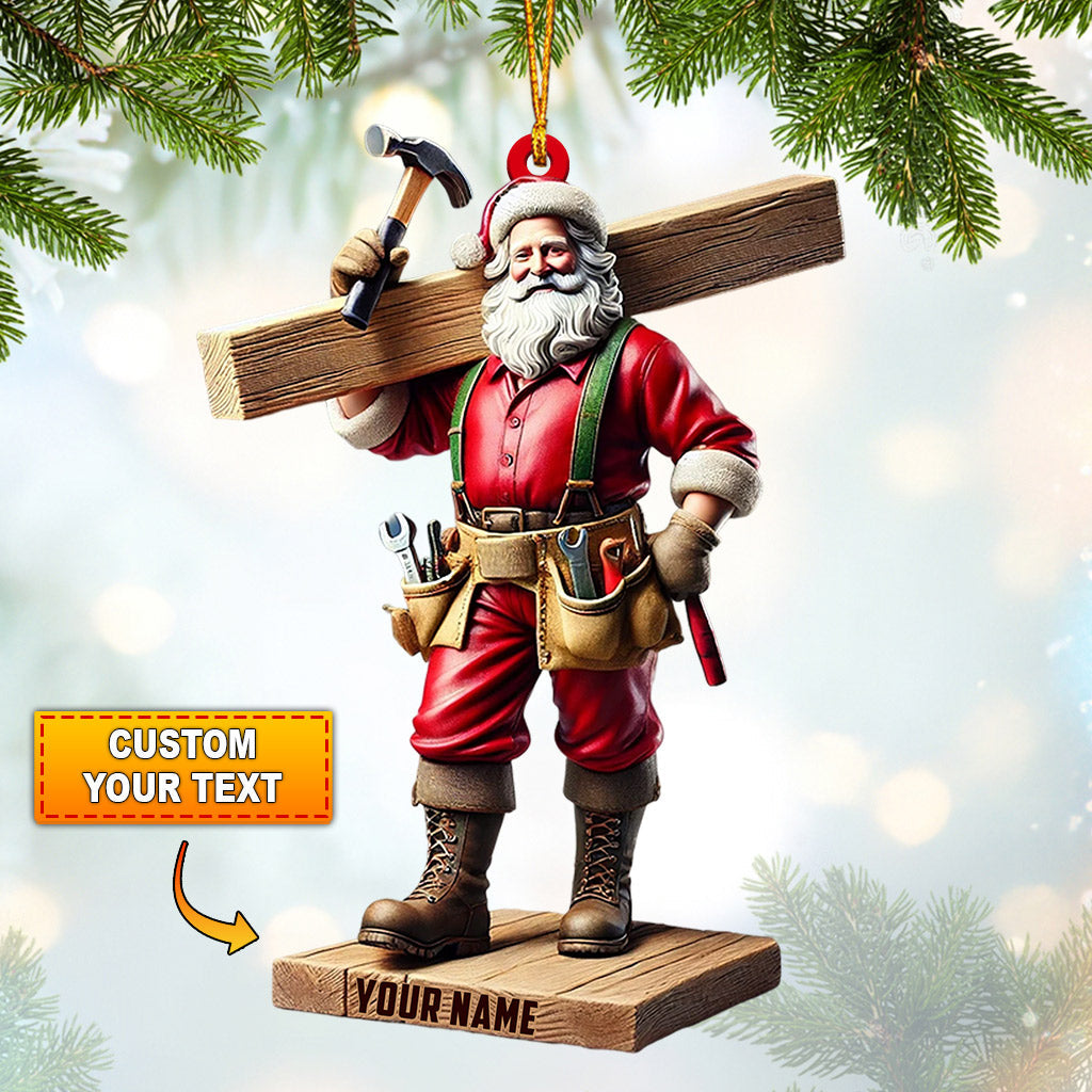 Blisscorners Carpenter Santa Christmas Ornament, Personalized Ornament2D Flat LM2211