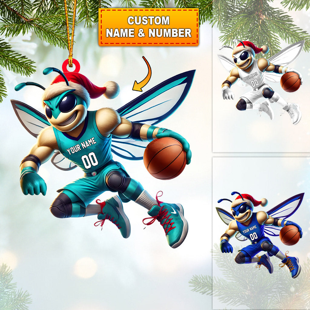 Blisscorners Charlotte Hornets Basketball Christmas Ornament, Personalized Ornament2D Flat LM2211