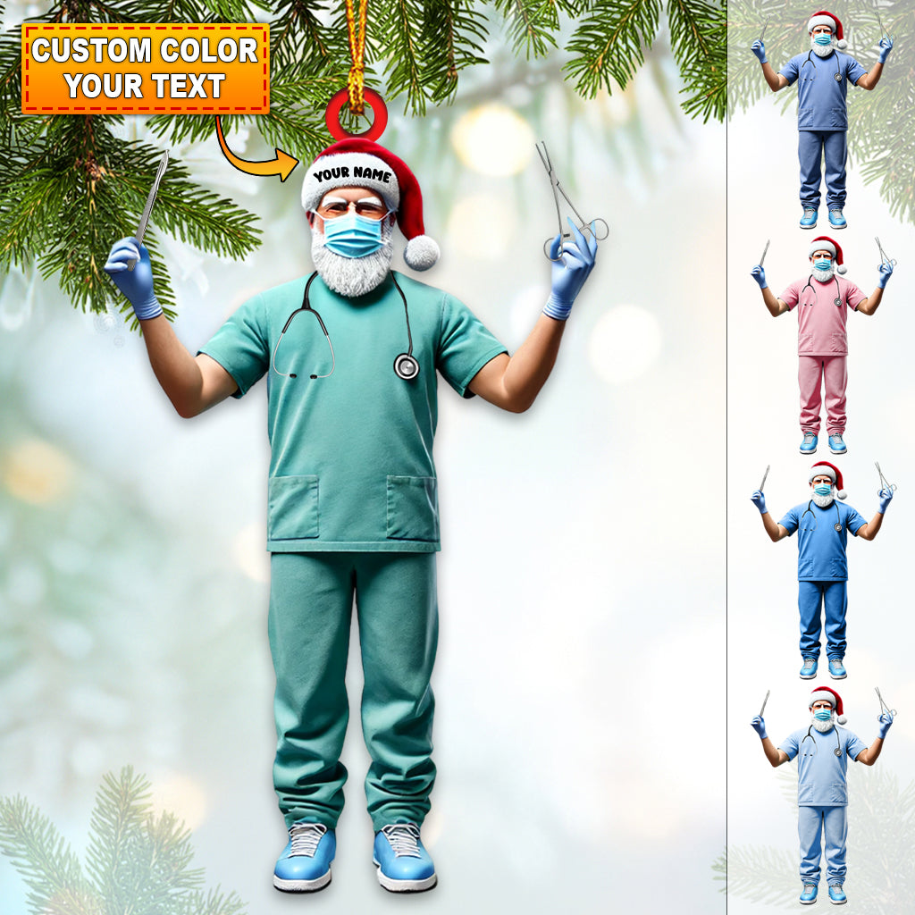 Blisscorners Custom Name Nurse Ornament, Nurse Christmas Gift2D Flat LM2211
