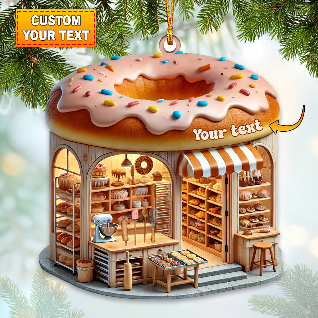 Blisscorners Custom Name Bakery Ornament, Christmas Decoration for Bakery Shop2D Flat LM2211