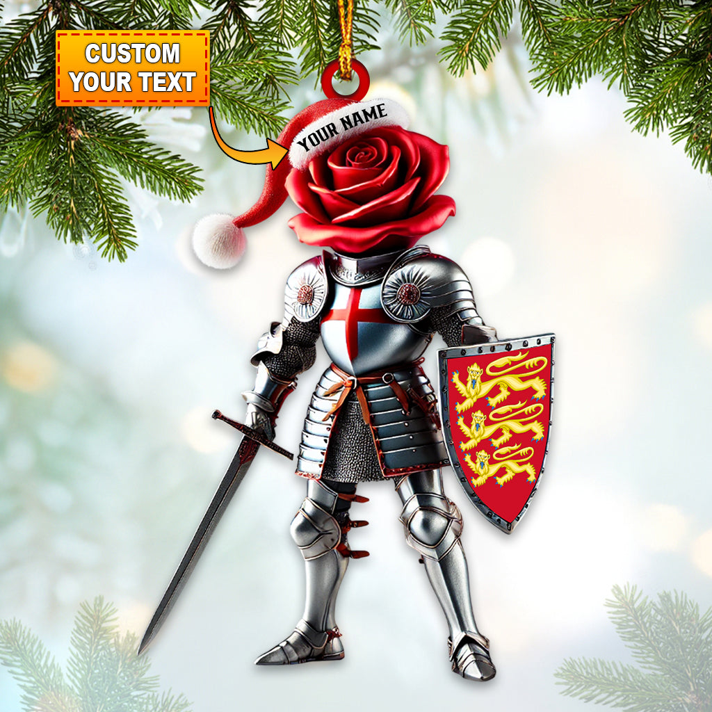 Blisscorners Custom Name England Knight Ornament, England Lover Christmas Gift2D Flat LM2111