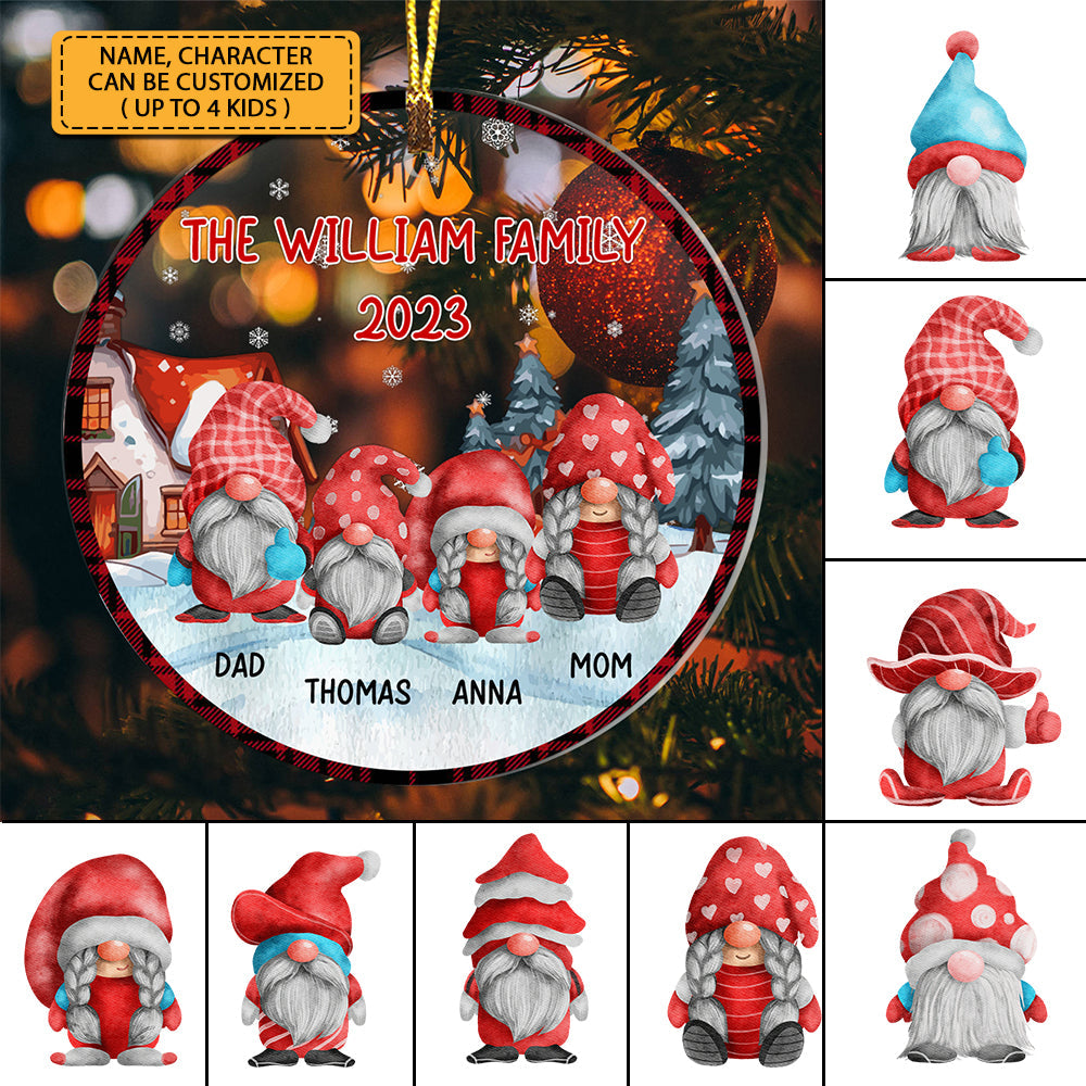Blisscorners Custom Family Name - Elf Family Ornament - Personalized Acrylic Ornament - Gift For Family, Xmas Gift2D Flat LM2111
