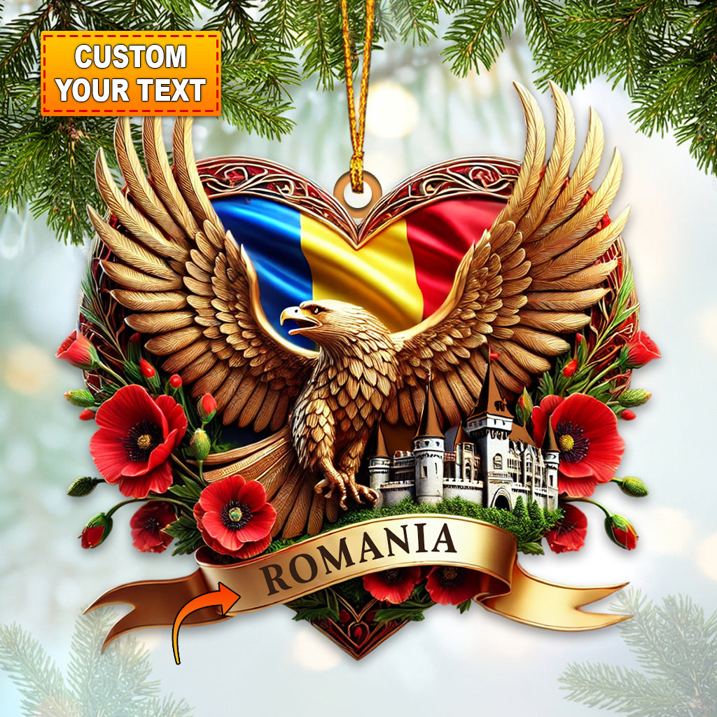 Blisscorners Romania Icon Ornament, Personalized Ornament2D Flat LM2211
