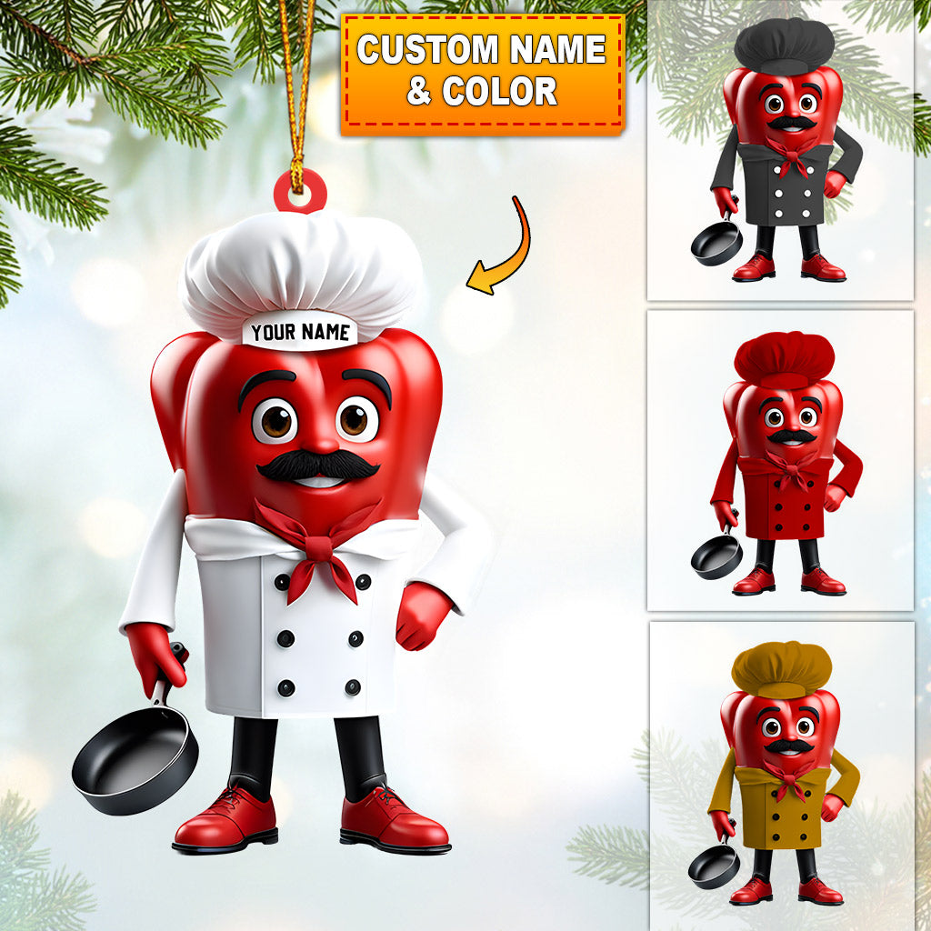 Blisscorners Bell Pepper Chef Decor Christmas Ornament, Personalized Ornament2D Flat LM2211