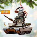 Blisscorners Army Santa Home Decor Christmas Ornament, Personalized Ornament2D Flat LM2211