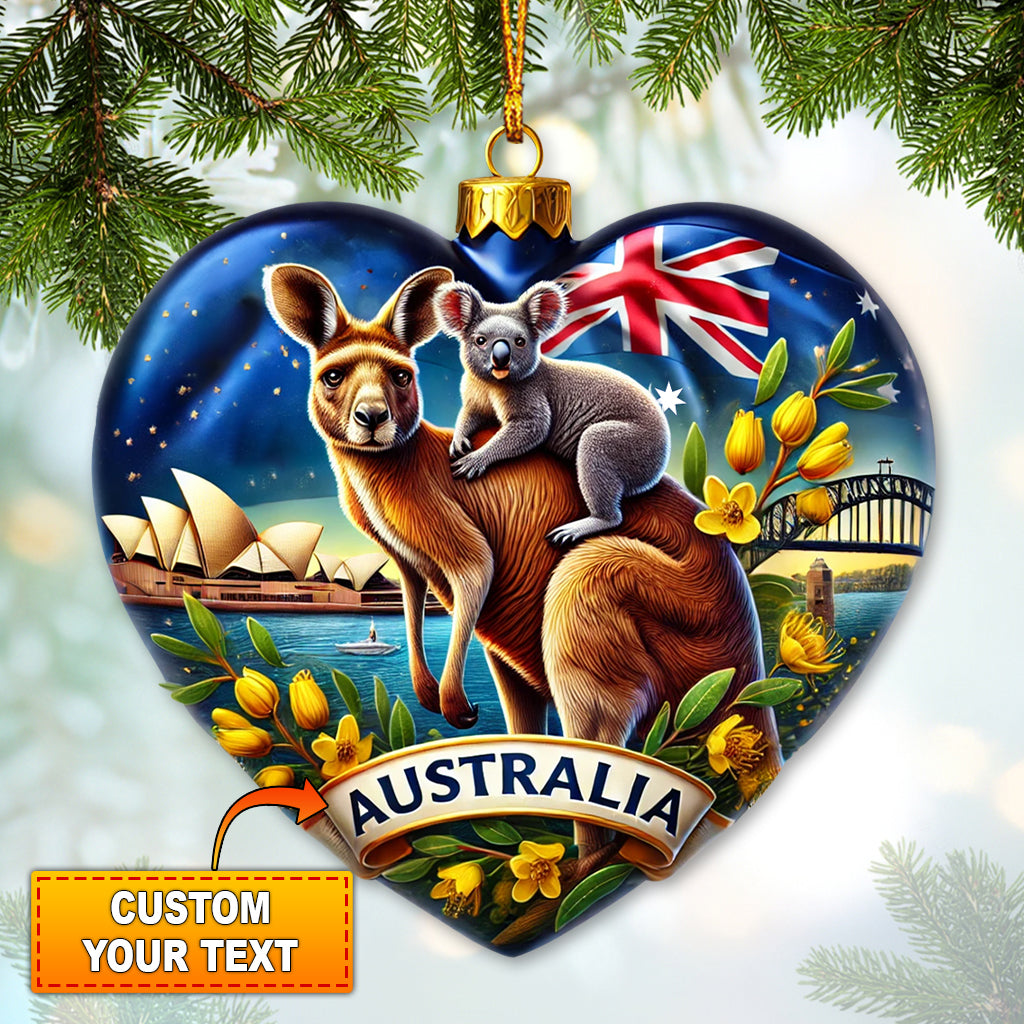 Blisscorners Custom Name Ornament, Australia Heart2D Flat LM2211
