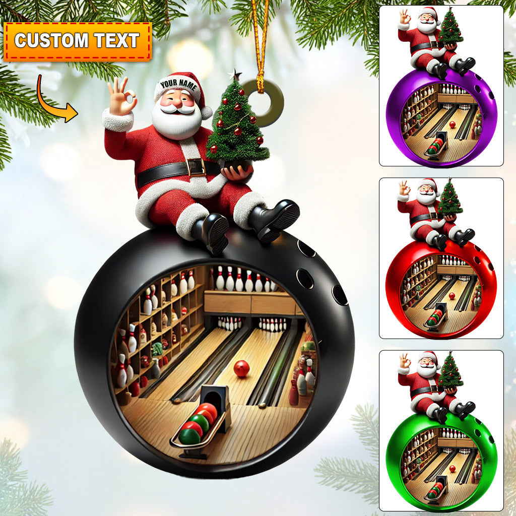 Blisscorners Santa Bowling Lover Christmas Home Decor Christmas Ornament, Personalized Ornament2D Flat LM2211