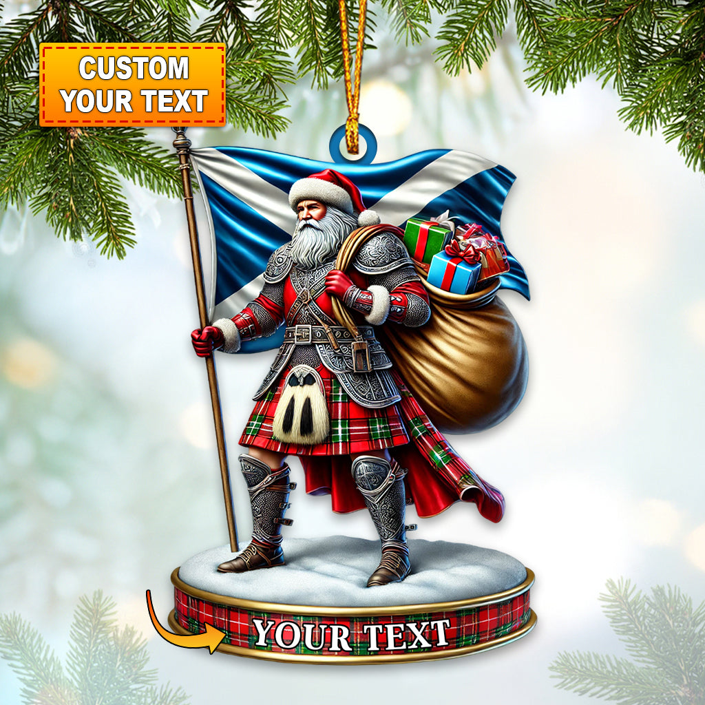 Blisscorners Custom Name Scotland Santa Ornament, Christmas Gift for Scotland Lover2D Flat LM2211
