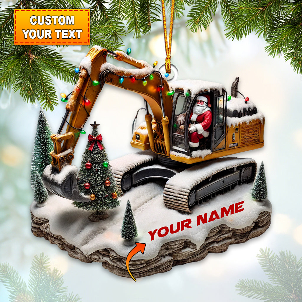 Blisscorners Snowy Excavator Christmas Ornament, Personalized Ornament2D Flat LM2211
