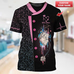 Blisscorners Personalized Nurse Shirt, Anatomical Heart with EKG Pulse Design