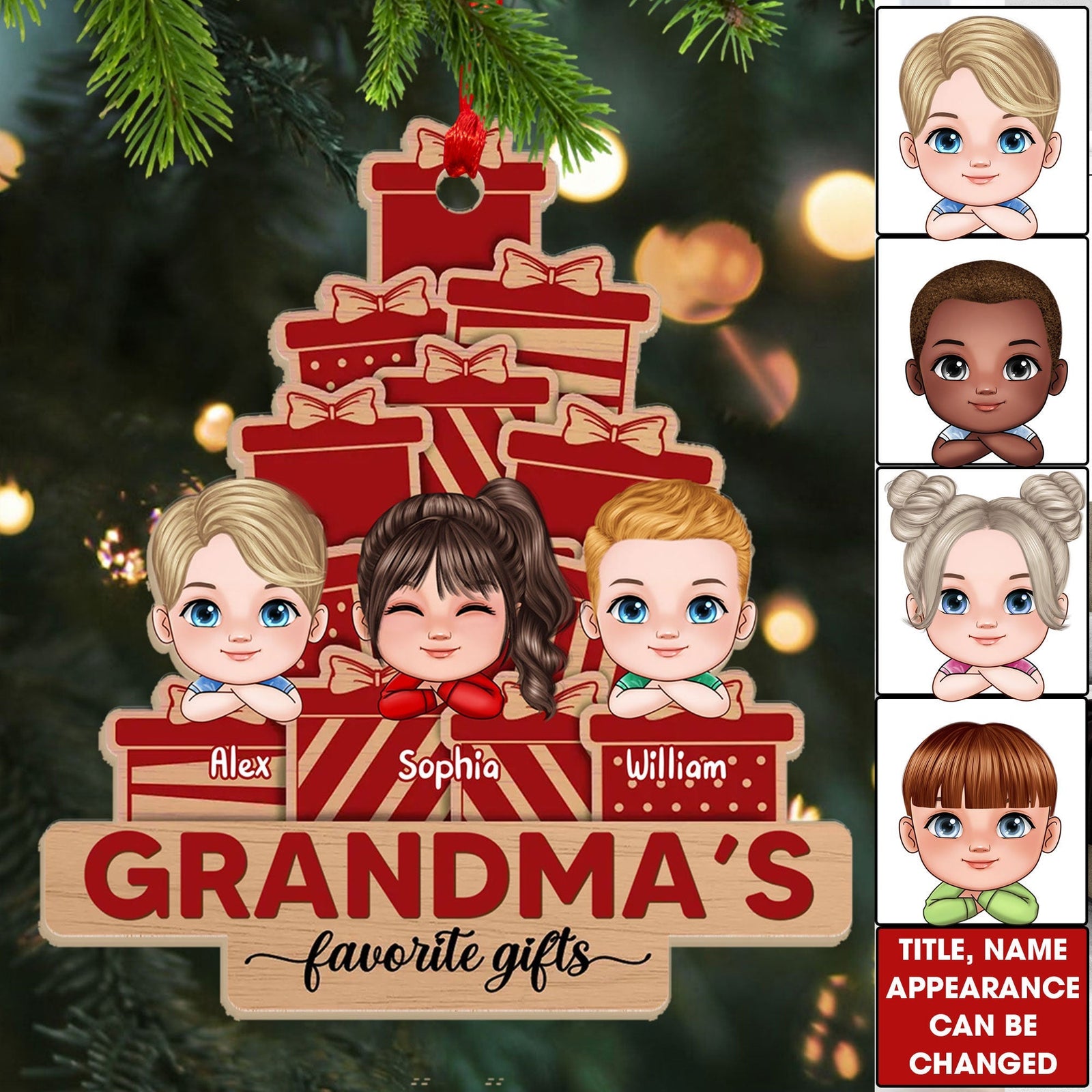 Blisscorners Favorite Gifts - Personalized Custom Shaped Wooden Ornament - Gift For Family2D Flat LM2111