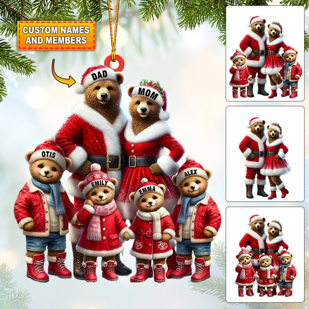 Blisscorners Bear Family Home Decor Christmas Ornament, Personalized Ornament2D Flat LM2211