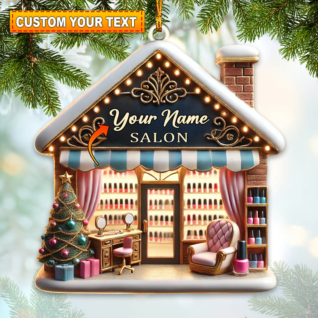 Blisscorners Fancy Nail Salon Ornament, Personalized Ornament2D Flat LM2211