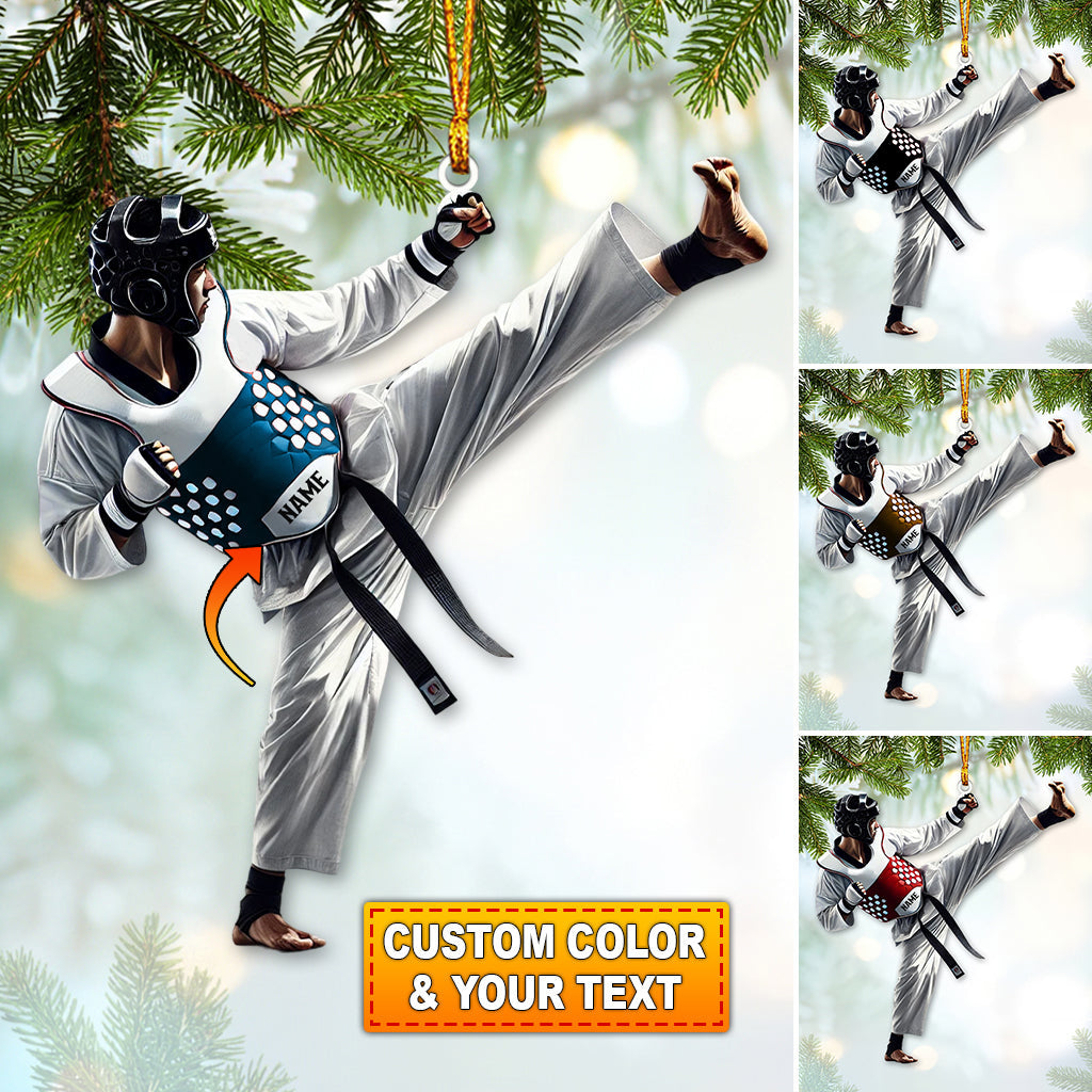Blisscorners Custom Name Taekwondo Ornament, Taekwondo Christmas Gift32D Flat LM2111