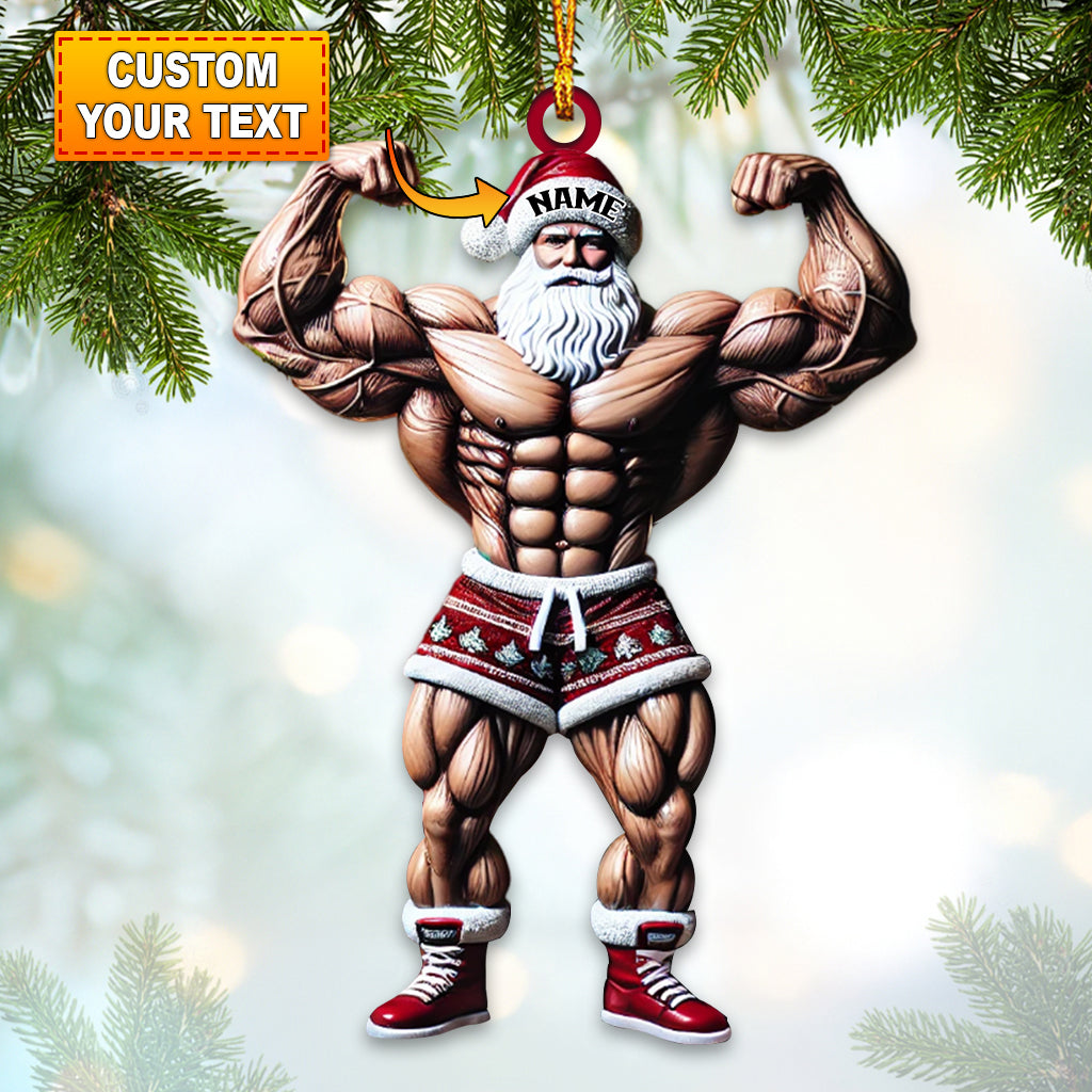 Blisscorners Custom Name Work Out Santa Ornament, Gymnastics Christmas Gift2D Flat LM2211