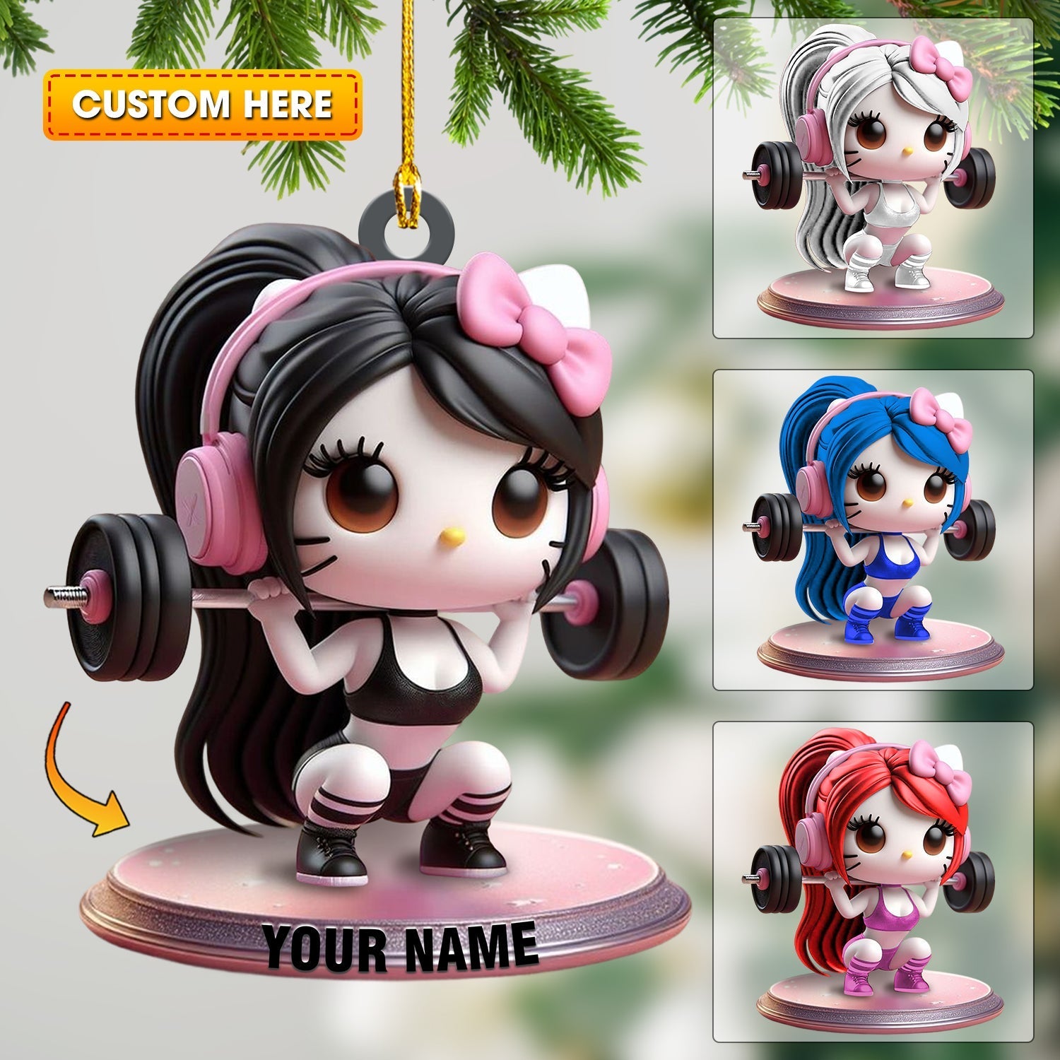 Blisscorners Weightlifting Girl Home Decor Christmas Ornament, Personalized Ornament2D Flat LM2211