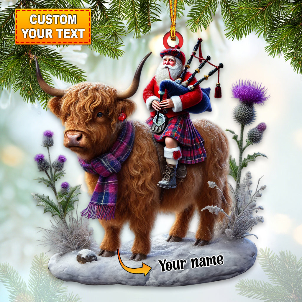 Blisscorners Funny Highland Cow Christmas Ornament, Personalized Ornament2D Flat LM2211