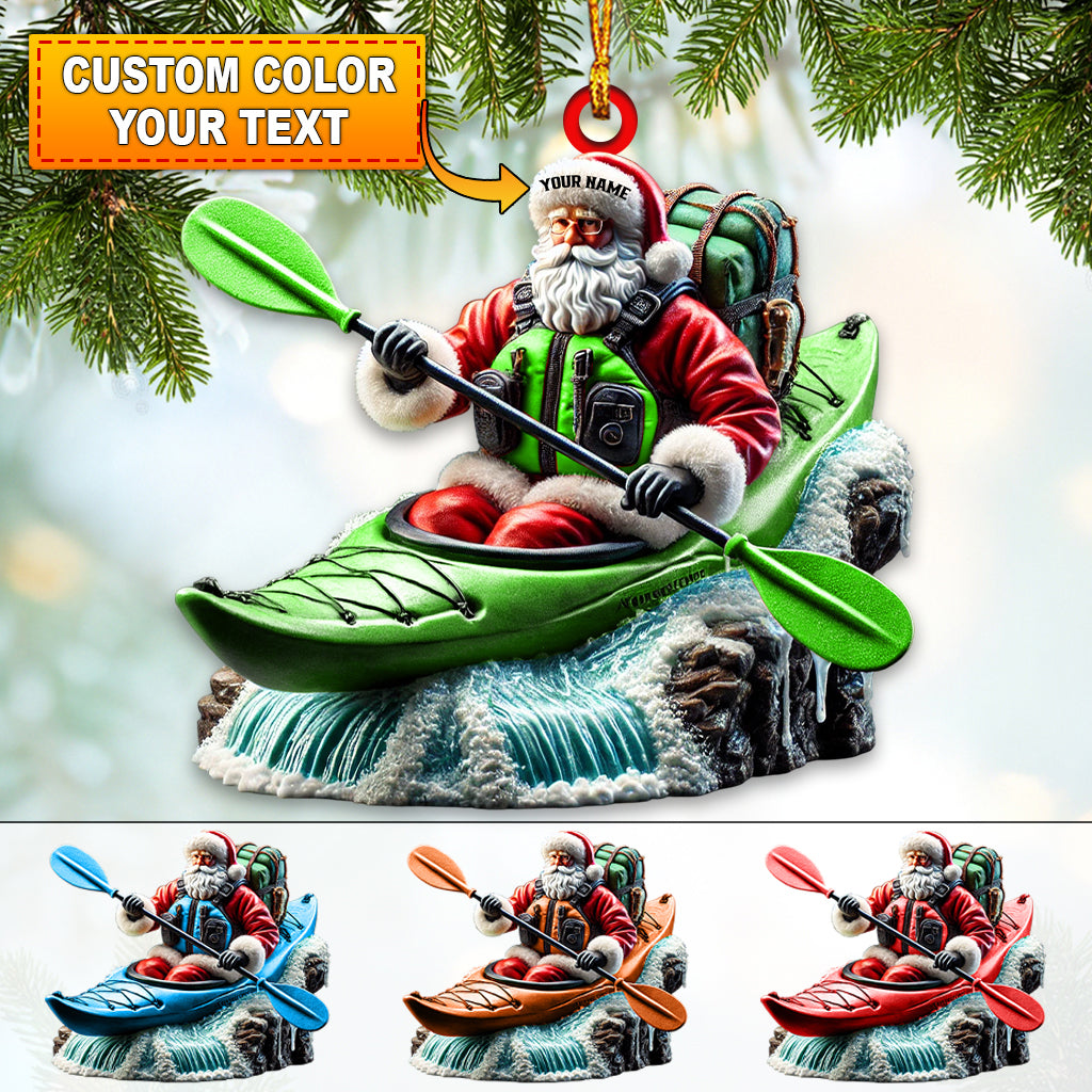 Blisscorners Custom Name Kayak Santa Ornament, Kayak Lover Christmas Gift2D Flat LM2111