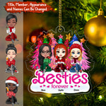 Blisscorners Christmas Besties Forever, Custom Appearances And Names - Personalized Acrylic Ornament2D Flat LM2111