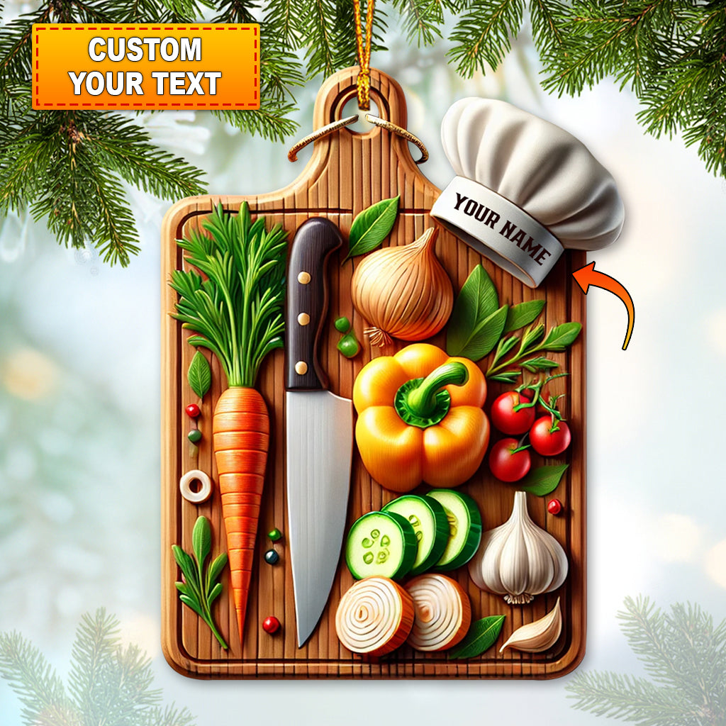 Blisscorners Custom Name Cutting Board Ornament2D Flat LM2111