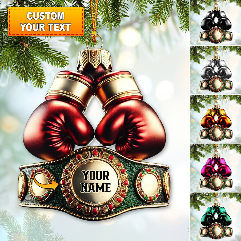 Blisscorners Custom Name Boxing Champion Ornament, Boxing Lover Christmas Gift2D Flat LM2111