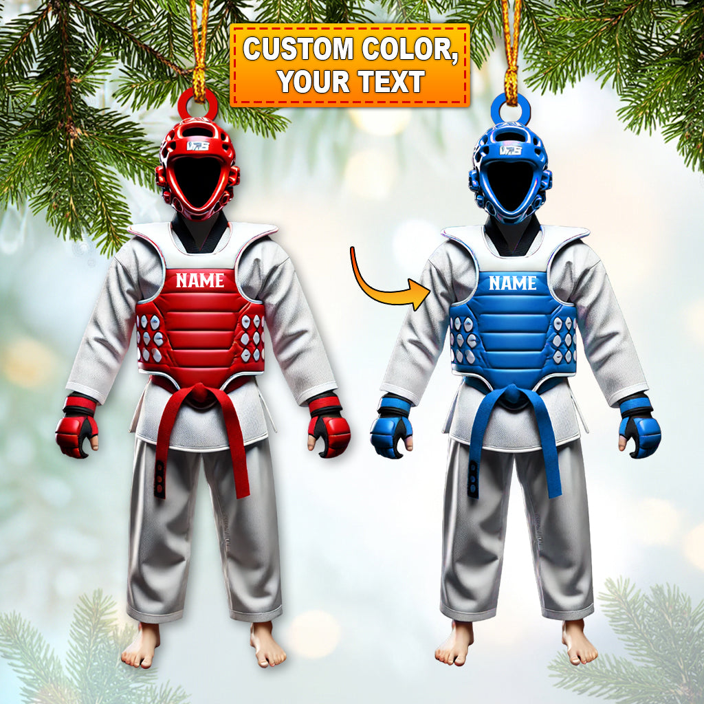 Blisscorners Custom Name Taekwondo Ornament, Taekwondo Christmas Gift902D Flat LM2111