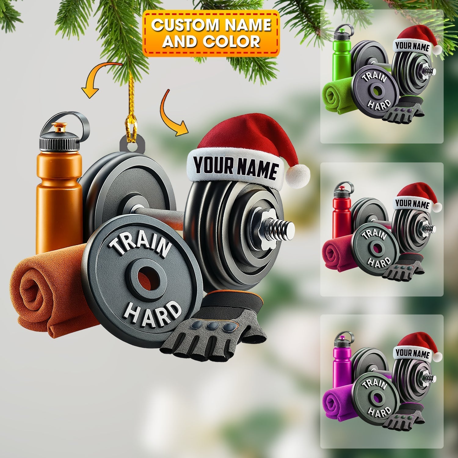 Blisscorners Christmas Gym Lover, Home Decor, Christmas Ornament, Personalized Ornament2D Flat LM2111