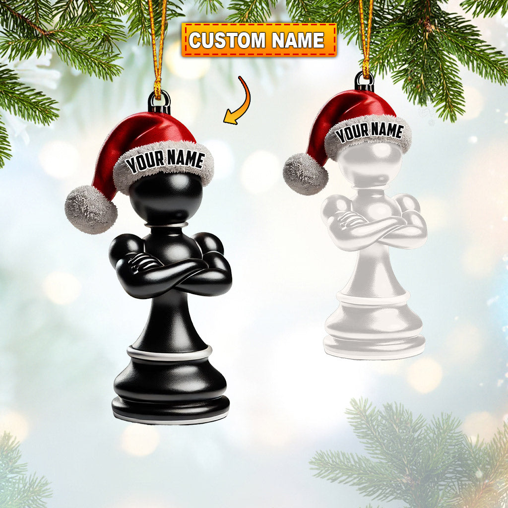 Blisscorners Black And White Chess Christmas Ornament, Personalized Ornament2D Flat LM2211