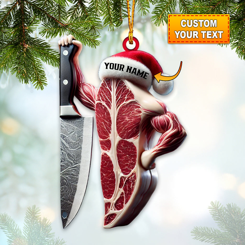 Blisscorners Beef Christmas Ornament, Personalized Ornament2D Flat LM2211