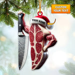 Blisscorners Beef Christmas Ornament, Personalized Ornament2D Flat LM2211