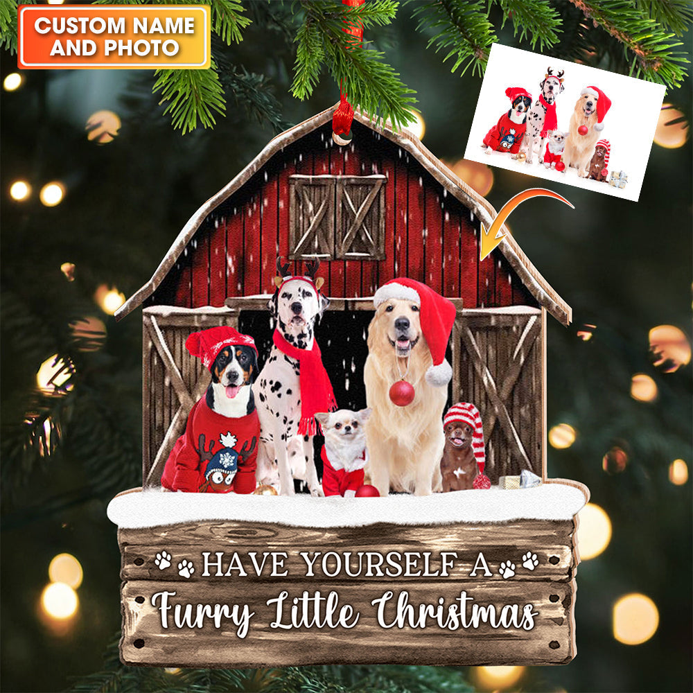Blisscorners Pet House Christmas, Custom Photo And Quote - Personalized Custom Shaped Wooden Ornament - Gift For Pet Lover, Christmas Gift2D Flat LM2111