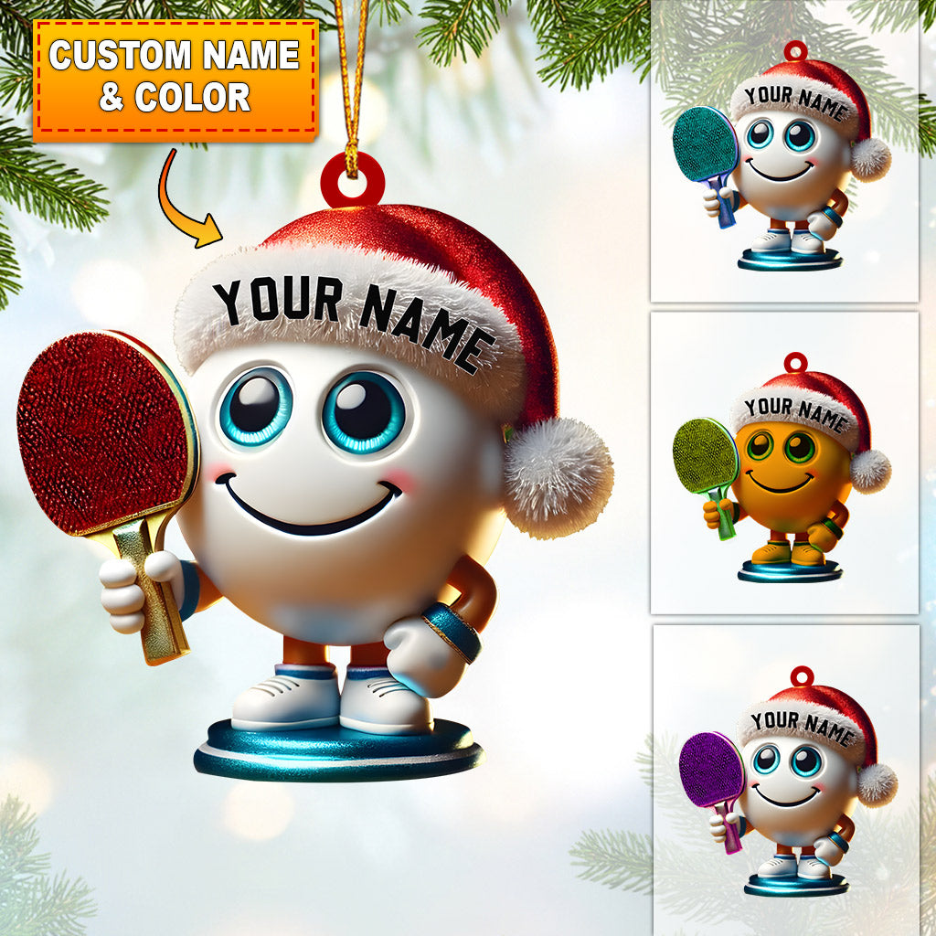Blisscorners Table Tennis Racket And Ball Home Decor Christmas Ornament, Personalized Ornament2D Flat LM2211