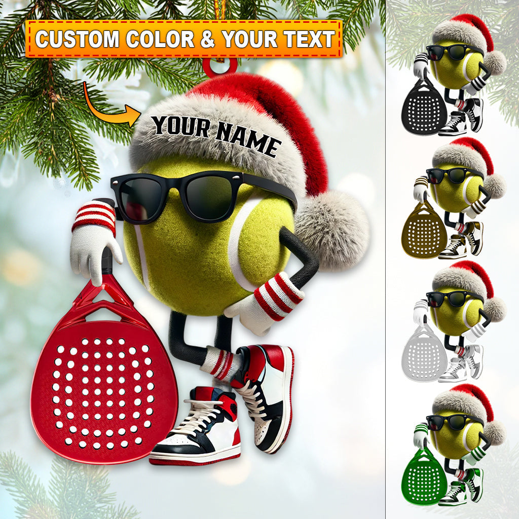 Blisscorners Custom Name Padel Ornament, Tennis Ornament, Christmas Gift for Tennis Lover2D Flat LM2111