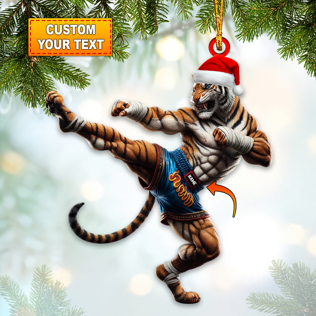 Blisscorners Custom Tiger Muay Thai Ornament, Personalized Ornament2D Flat LM2211