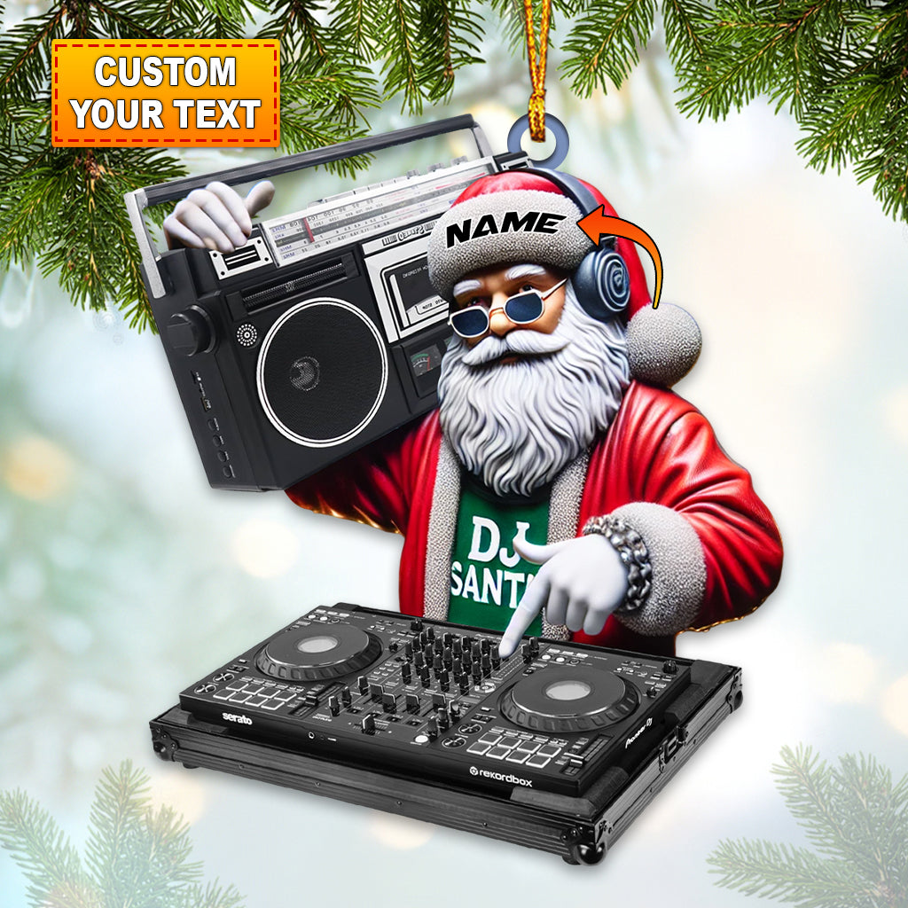 Blisscorners Santa DJ Ornament, Personalized Ornament2D Flat LM2211