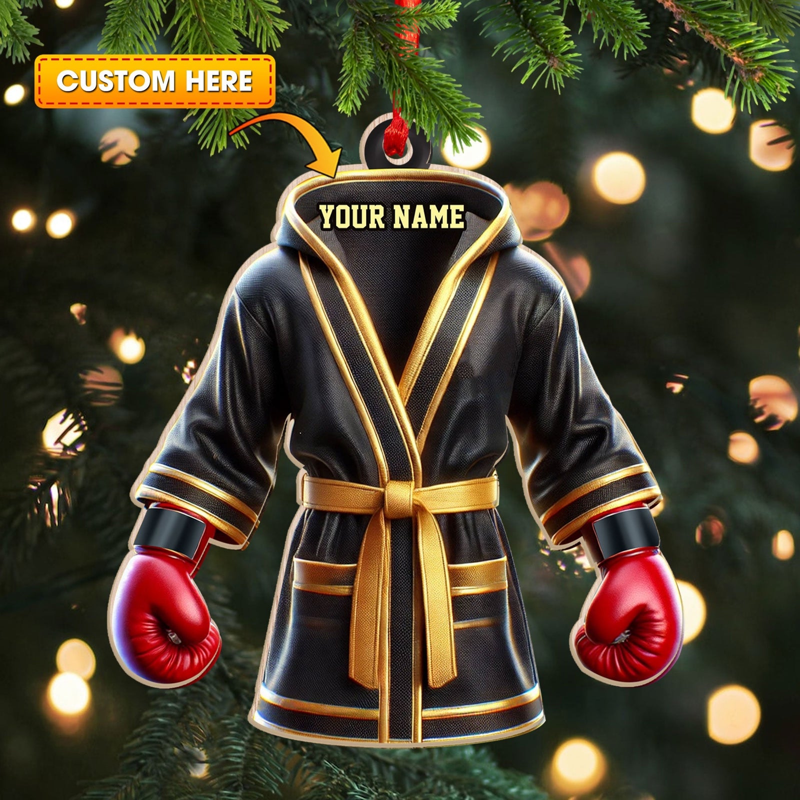 Blisscorners Custom Ornament, Boxing Robe Ornament, Christmas Decor2D Flat LM2211