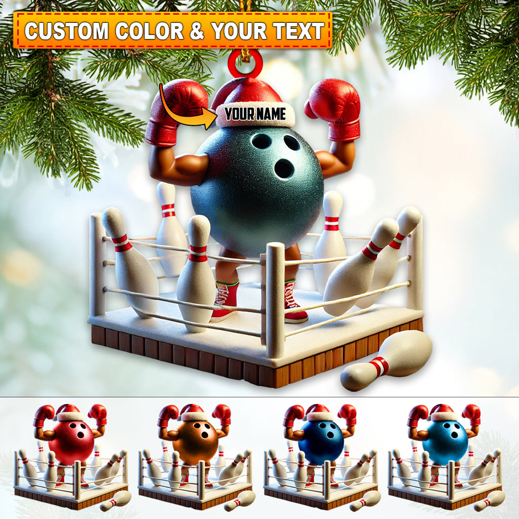 Blisscorners Custom Name Bowling Ornament, Bowling Christmas Gift Decoration52D Flat LM2111
