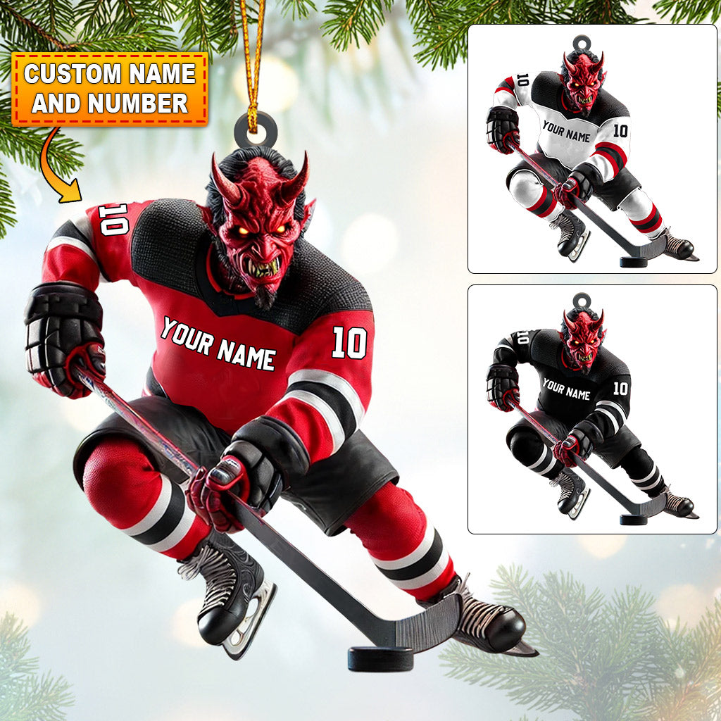 Blisscorners New Jersey Devils Hockey Christmas Ornament, Personalized Ornament2D Flat LM2211