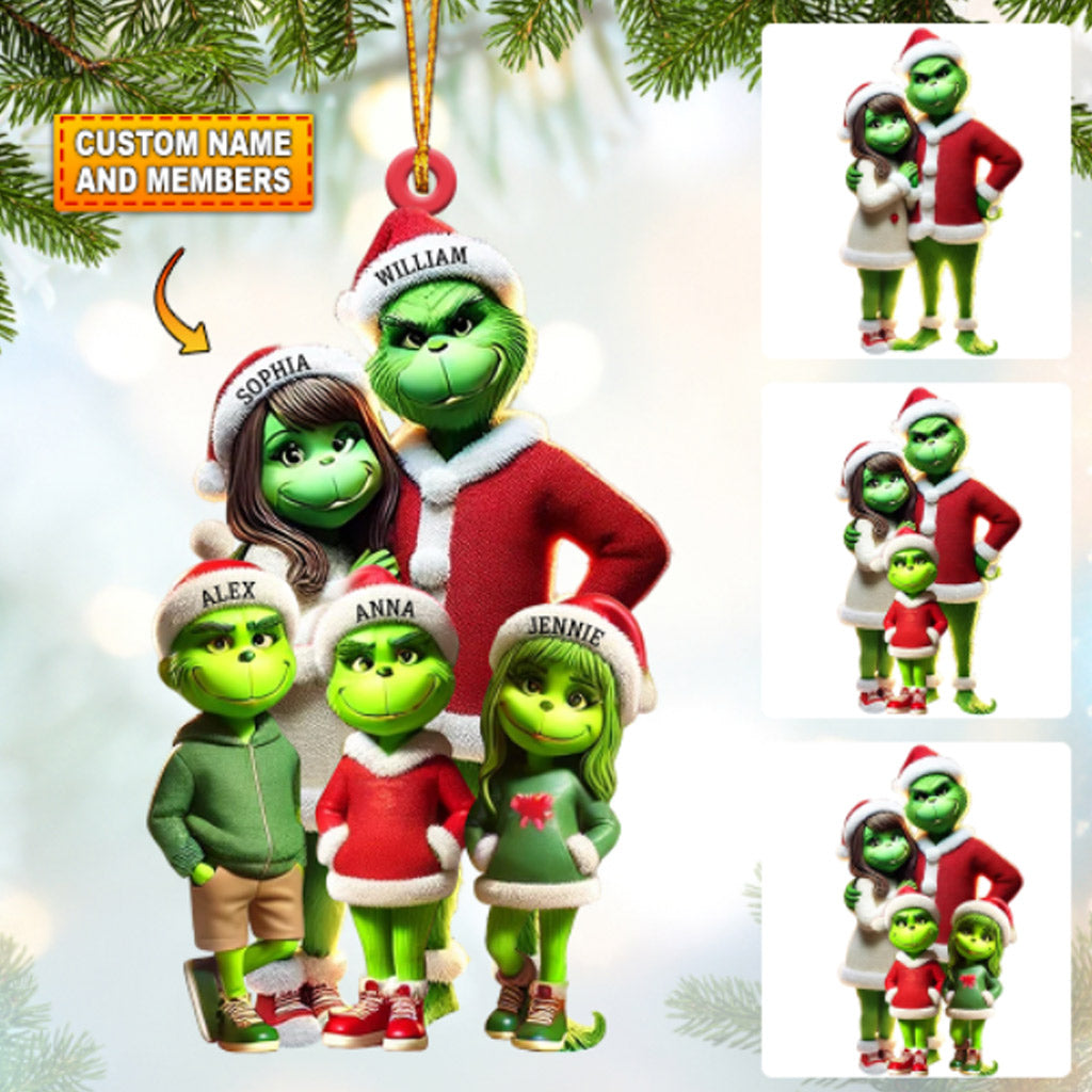 Blisscorners ELF Family Christmas Ornament, Personalized Ornament2D Flat LM2211