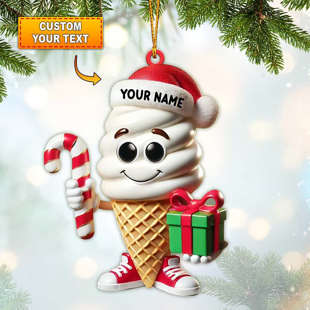 Blisscorners Ice Cream Home Decor Christmas Ornament, Personalized Ornament2D Flat LM2211