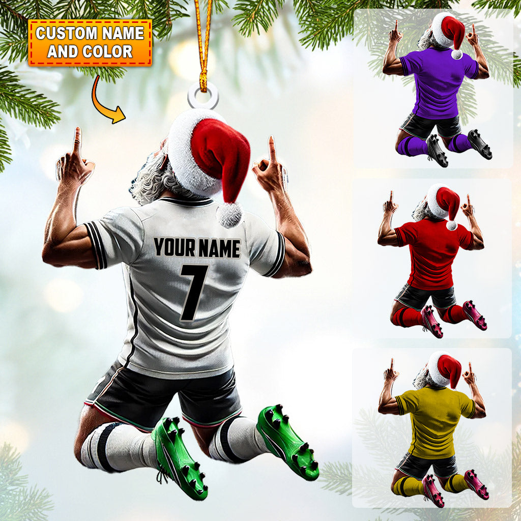 Blisscorners Santa Football Player Christmas Ornament, Personalized Ornament2D Flat LM2211