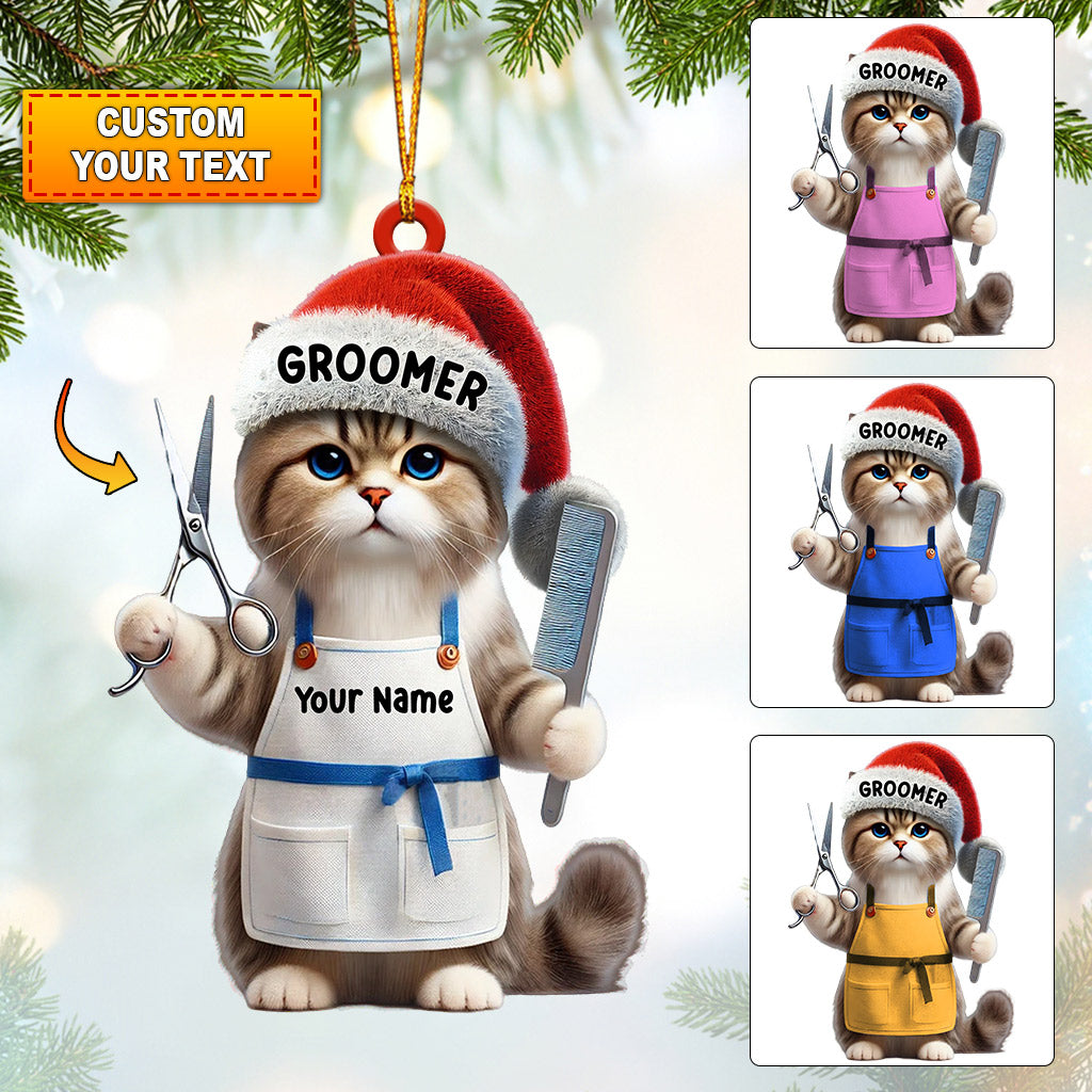 Blisscorners Groomer Cat Home Decor Christmas Ornament, Personalized Ornament2D Flat LM2211
