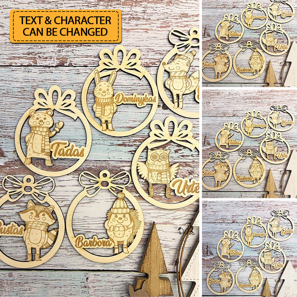 Blisscorners Custom Shape And Name - Personalized Custom Shaped Wooden Ornament - Gift For Family2D Flat LM2111