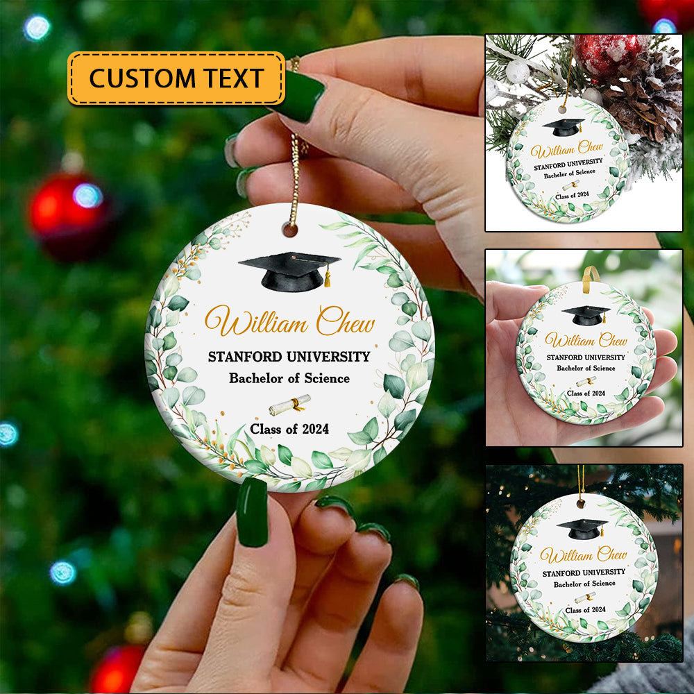 Blisscorners Graduation Gift, Congrats Class Of Graduation - Custom Texts Graduation - Personalized Ceramic Ornament2D Flat LM2111