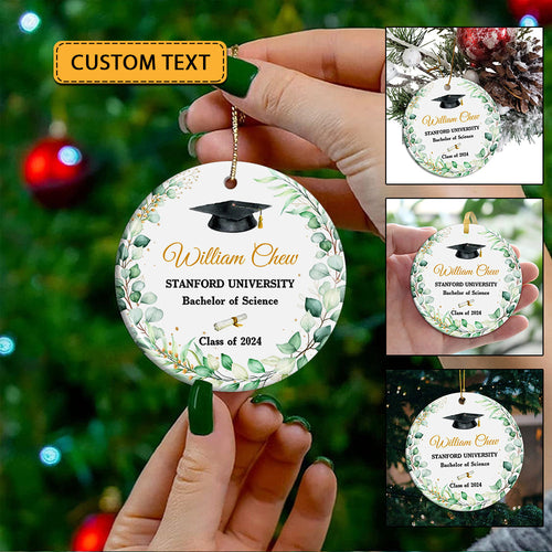 Blisscorners Graduation Gift, Congrats Class Of Graduation - Custom Texts Graduation - Personalized Ceramic Ornament2D Flat LM2111