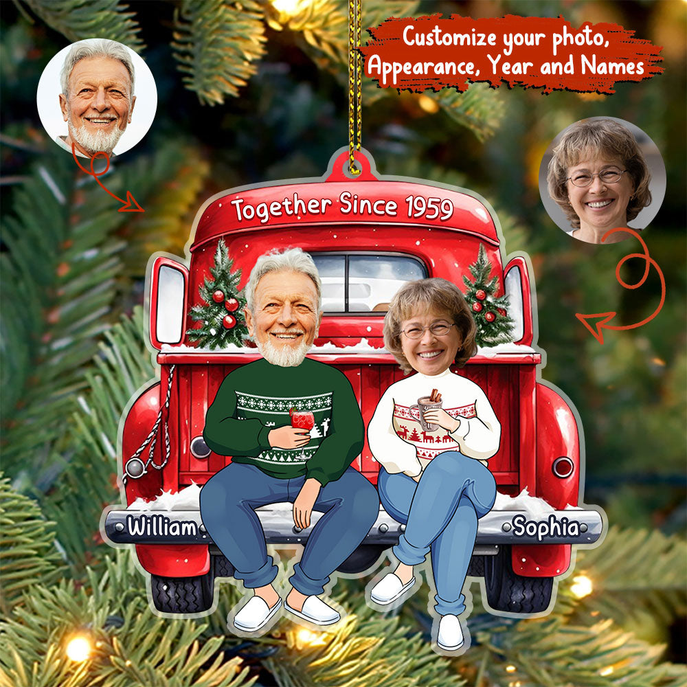 Blisscorners Custom Couple Christmas Ornament, Personalized Ornament2D Flat LM2211