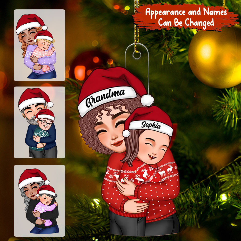 Blisscorners Grandma Hugging Kid Baby Custom Appearances And Names2D Flat LM2111